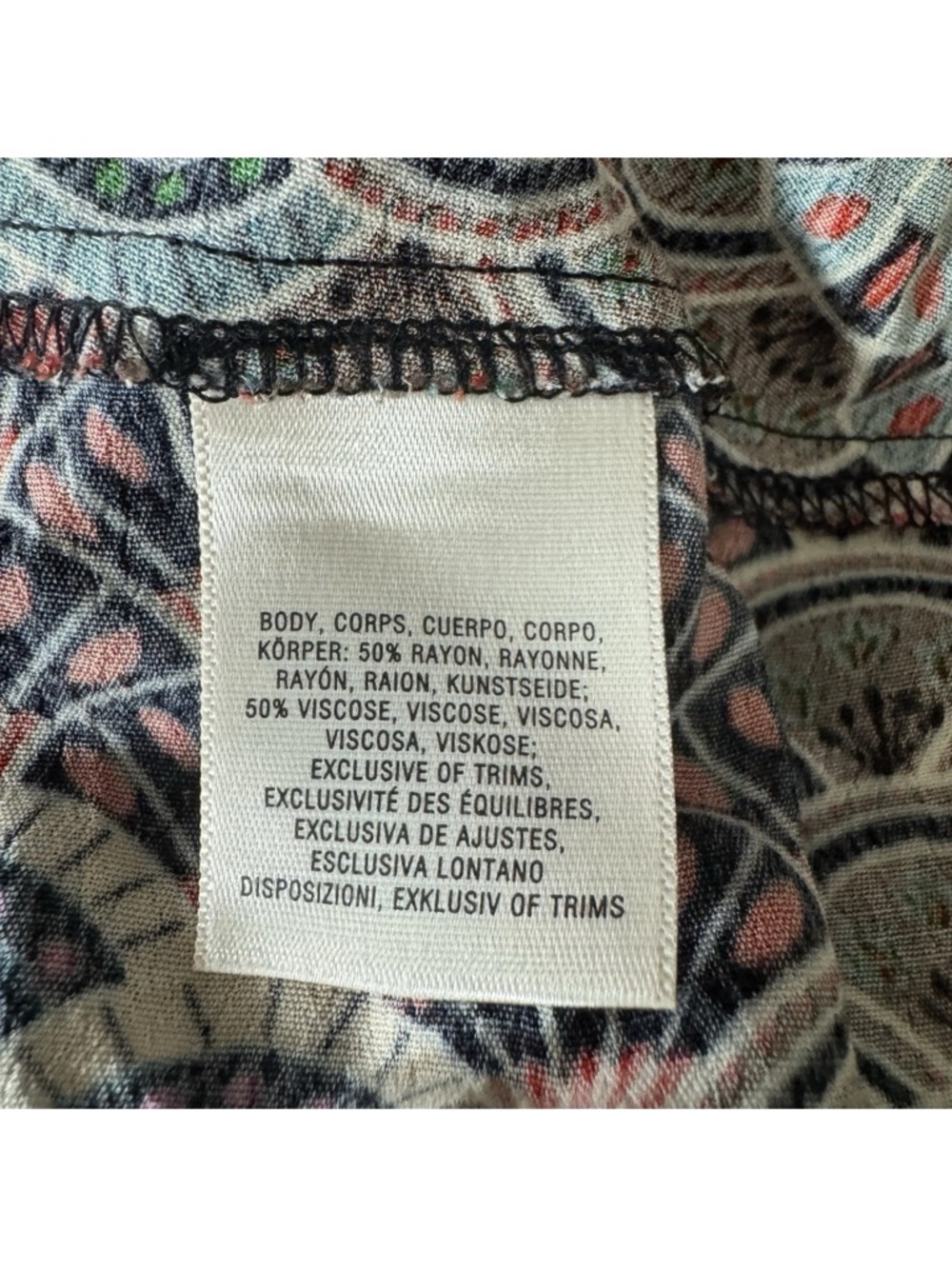 Anthropologie Maeve Monaco Empire Fan Print Mini Dress Medium Long Sleeve VNeck - Picture 8 of 10